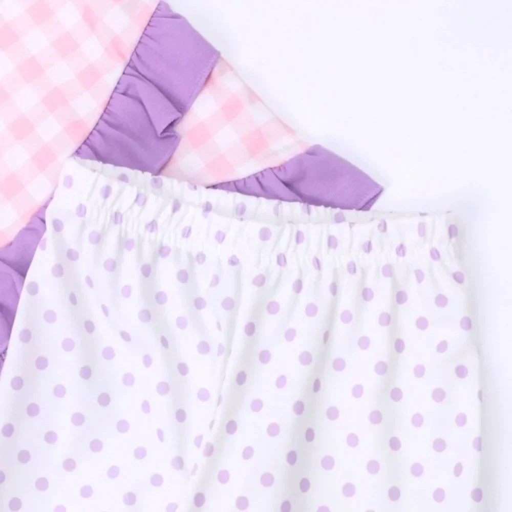 Boutique Easter Bunny Rabbit Girls Tunic & Ruffle Leggings Outfit